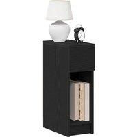 Bedside Cabinets with Drawer 2 pcs Black Oak 20x36x60 cm