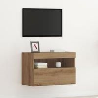 TV Wall Cabinet with LED Lights Artisan Oak 60x30x40 cm