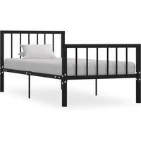Bed Frame Black Metal 100x200 cm
