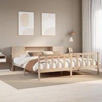 Bookcase Bed without Mattress 200x200 cm Solid Wood Pine