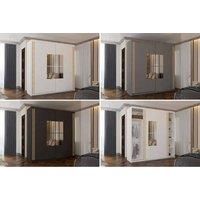 Modern Oak Sliding Wardrobe With Mirror, Storage & Space-Saving Doors - 150Cm Or 203Cm