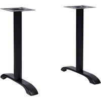 Bistro Table Legs 2 pcs Black 61x8x72 cm Cast Iron