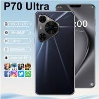 HOT 2025 NEW P70 Ultra Android Smartphone 5G Dual Sim Cellphones 7.0inch HD Cell Phone Original Global Version Mobile Phone