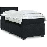 Box Spring Bed with Mattress Black 90x190 cm Velvet
