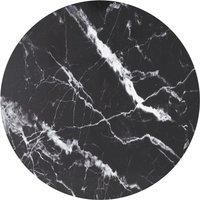 Table Top Black 80x1 cm Tempered Glass with Marble Design