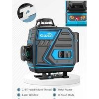 1pc GZG Professional 4D Cross Line Laser Level, 4X360 Green Beam, 16 Lines, Self-Leveling, USB Charging, £36V, 0.4-1Mw,