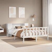 Bookcase Bed without Mattress White 140x190 cm Solid Wood Pine