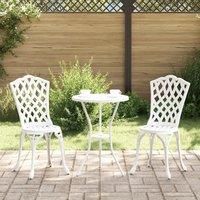 3-Piece White Cast Aluminum Garden Bistro Set