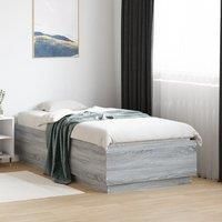 Bed Frame without Mattress Grey Sonoma 75x190 cm Small Single