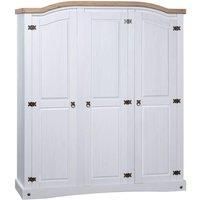 Wardrobe Mexican Pine Corona Range 3 Doors White