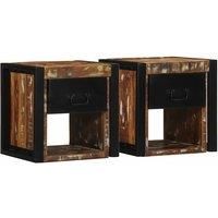Bedside Cabinets 2 pcs Multicolour 40x35x40 cm Solid Wood Reclaimed