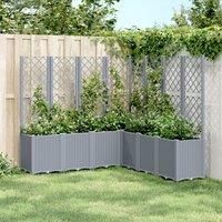Garden Planter with Trellis Blue Grey 160x160x140 cm PP