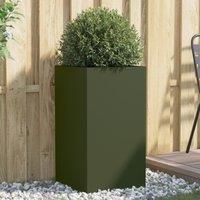 Planter Olive Green 42x38x75 cm Steel