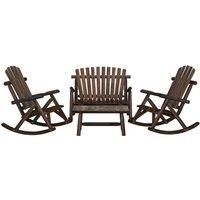 4 Piece Garden Lounge Set Solid Wood Spruce