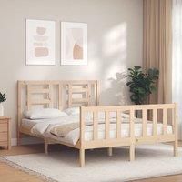 Bed Frame with Headboard 140x190 cm Solid Wood