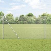 Welded Wire Fence with 7 Spike Posts 1.6x10 m Galvanised Steel