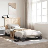 Bed Frame without Mattress Grey 100x200 cm Solid Wood Pine