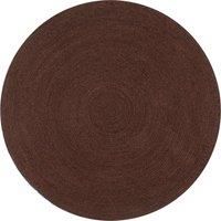 Handmade Rug Jute Round 90 cm Brown