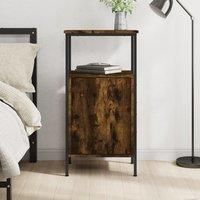 Bedside Cabinet Smoked Oak 41x31x80 cm Engineered Wood