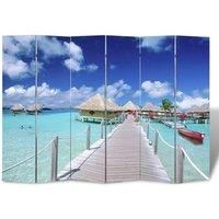 Folding Room Divider 217x170 cm Beach