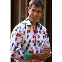 CLAUDIO LUGLI Men's The Art Of Snooker Print Shirt in White | Size: XL