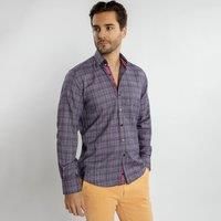 Knitted Classic Jacquard Shirt With Multicoloured Stripe Insert