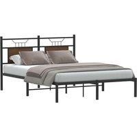 Bed Frame without Mattress Brown Oak 150x200 cm King Size Engineered Wood