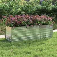 Garden Raised Bed 240x80x77 cm Galvanized Steel Silver