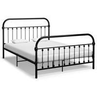 Bed Frame Black Metal 160x200 cm