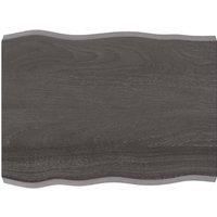 Table Top Dark Grey 80x60x(2-6) cm Treated Solid Wood Live Edge