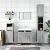 Bathroom Cabinet Grey Sonoma 58x33x60 cm Engineered Wood