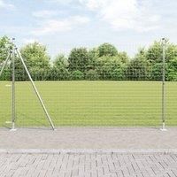 Fence Posts Set of 104 Galvanised steel 3.2 x 3.2 x 83.5 cm