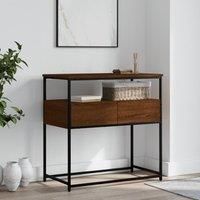 Console Table Brown Oak 75x40x75 cm Engineered Wood