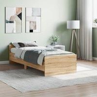 Bed Frame Sonoma Oak 75x190 cm Small Single Engineered Wood