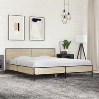 Bed Frame without Mattress Sonoma Oak 180x200 cm Super King