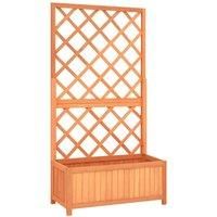 Garden Trellis Planter Brown 70x30x135 cm Solid Firwood