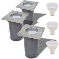 Outdoor LED Ground Lights 3 pcs Square