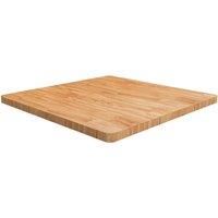 Square Table Top Light Brown 90x90x4cm Treated Solid Wood Oak