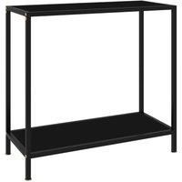 Console Table Black 80x35x75 cm Tempered Glass