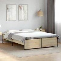 Bed Frame without Mattress Sonoma Oak 140x200 cm