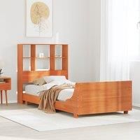 Bed Frame without Mattress Wax Brown 100x200 cm Solid Wood Pine