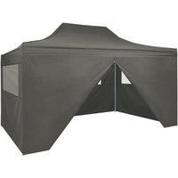 Foldable Tent Pop-Up with 4 Side Walls 3x4.5 m Anthracite