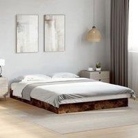 Bed Frame without Mattress Smoked Oak 120x200 cm Engineered Wood