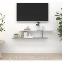 Wall-Mounted TV Shelf Grey Sonoma 125x18x23 cm Engineered Wood
