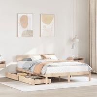 Bed Frame without Mattress 160x200 cm Solid Wood Pine