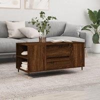 Coffee Table Brown Oak 102x44.5x50 cm Engineered Wood