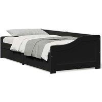 Day Bed with 2 Drawers without Mattress IRUN Black 90x200 cm