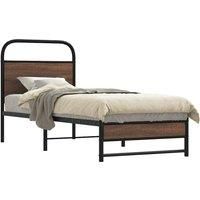 Bed Frame without Mattress 80x200 cm Brown Oak Engineered Wood