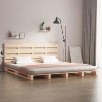 Bed Frame without Mattress 140x190 cm Solid Wood Pine