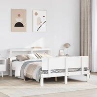 Bed Frame with Headboard without Mattress White 150x200 cm King Size